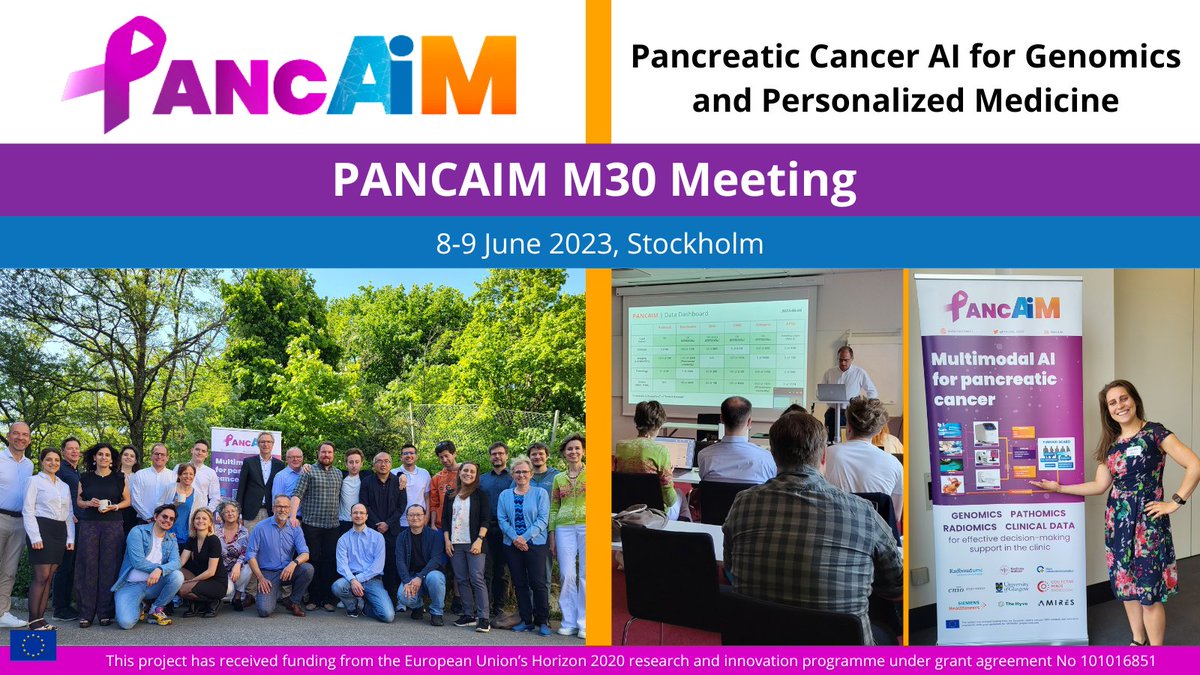 At our M30 meeting in Stockholm🇸🇪, we discussed updates in datasharing, uni- and multimodal AI development, future validation of our algorithms & their deployment into the clinic.

Lots of work still to be done but we're on track to soon provide new #digital tools for #PDAC!👏🥼