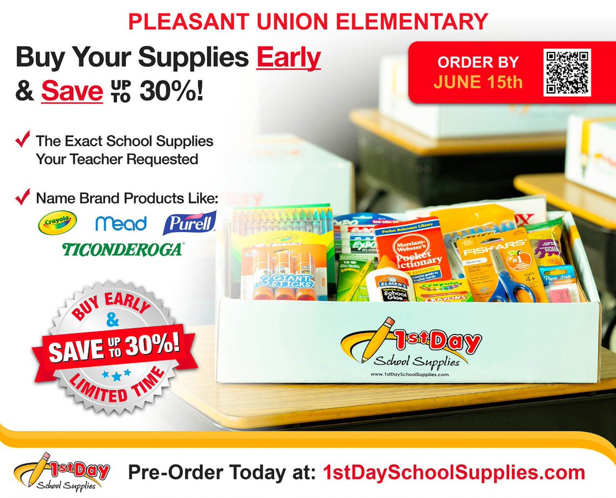 Tomorrow is the FINAL day! Don't forget to put your order in to have your school supplies delivered to the classroom on the first day of school.