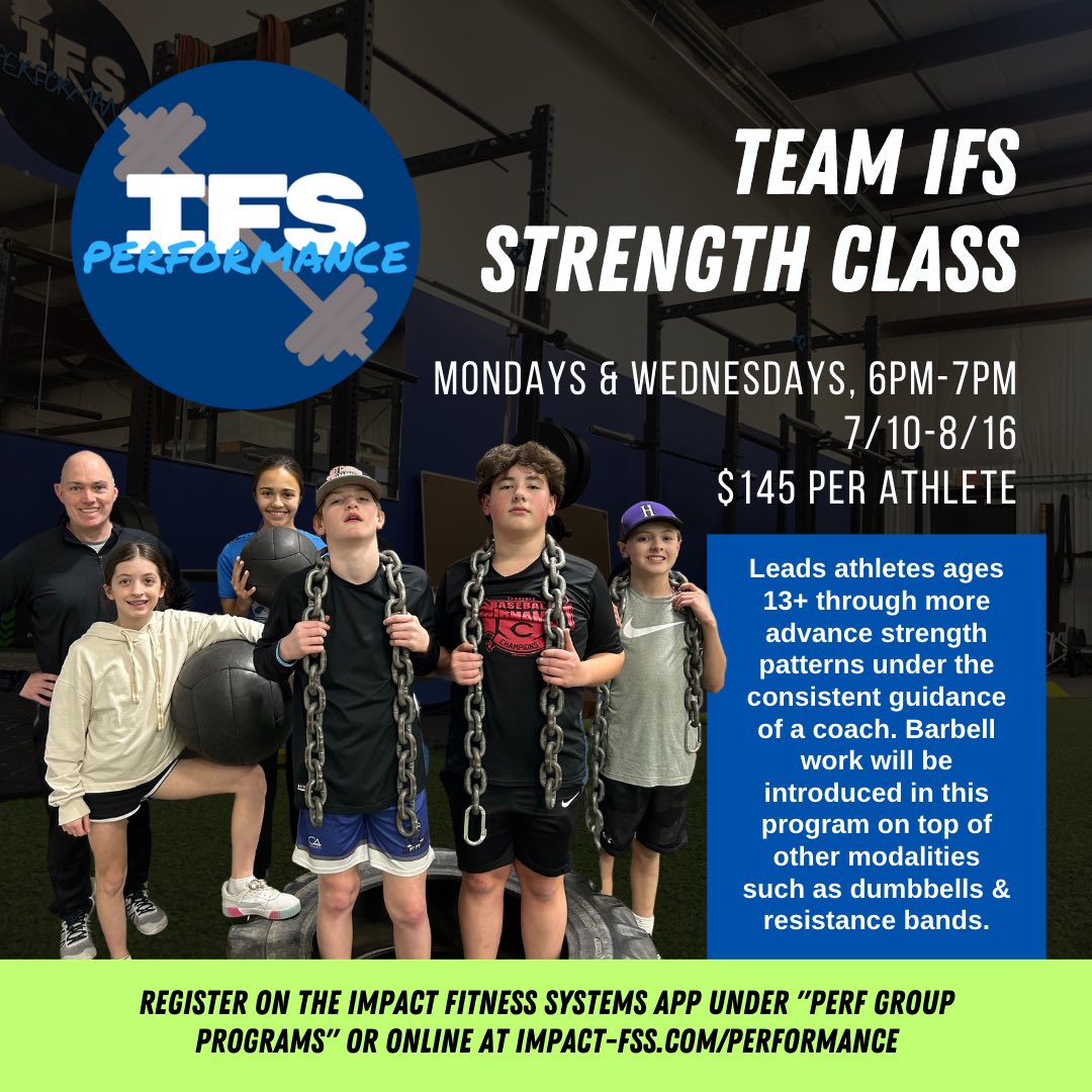 impact_fss's tweet photo. Summer Performance sessions are LIVE! Donโt wait to make this your strongest summer yet!
#teamIFS #sportperformance #strengthandconditioning #ifsperformance #youthdevelopmentprogram https://t.co/KGkcW3bmI2