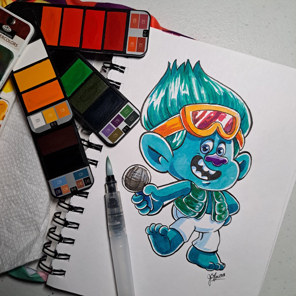 Young John Dory!  Who should I paint nex🥰 @Trolls #dreamworkstrolls #dreamworksanimation #trollsbandtogether #trolls3 #watercolor #characterart #fanart