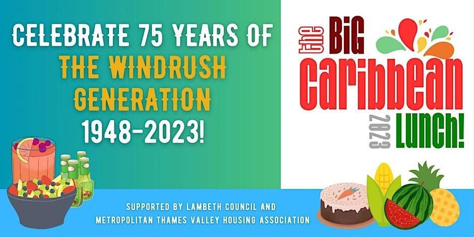 Thriving Stockwell (@thriving_stock) on Twitter photo 🥘🥙Big Caribbean Lunch 🎊🎉
JOIN the Big Caribbean Lunch in Brixton hosted by the Friends of Windrush Square. 
Lambeth Council are supporting this lunch on Sunday June 25th for 100 members of the Windrush Generation
Please book your ticket NOW eventbrite.com/e/the-big-cari… 🥘🥙Big Caribbean Lunch 🎊🎉
JOIN the Big Caribbean Lunch in Brixton hosted by the Friends of Windrush Square. 
Lambeth Council are supporting this lunch on Sunday June 25th for 100 members of the Windrush Generation
Please book your ticket NOW eventbrite.com/e/the-big-cari…