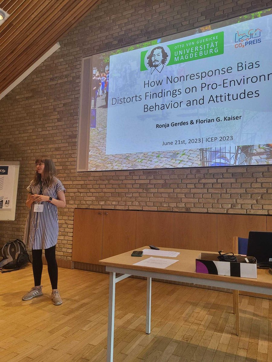 😮A murmur went through the audience when Ronja Gerdes <a href="/ronjgerdes/">Ronja Gerdes</a> showed how nonresponse bias not only leads to an overestimation of people's environmental attitude but also to a qualitative difference in the interpretation of results. <a href="/icep2023/">ICEP2023</a>   
#ICEP2023