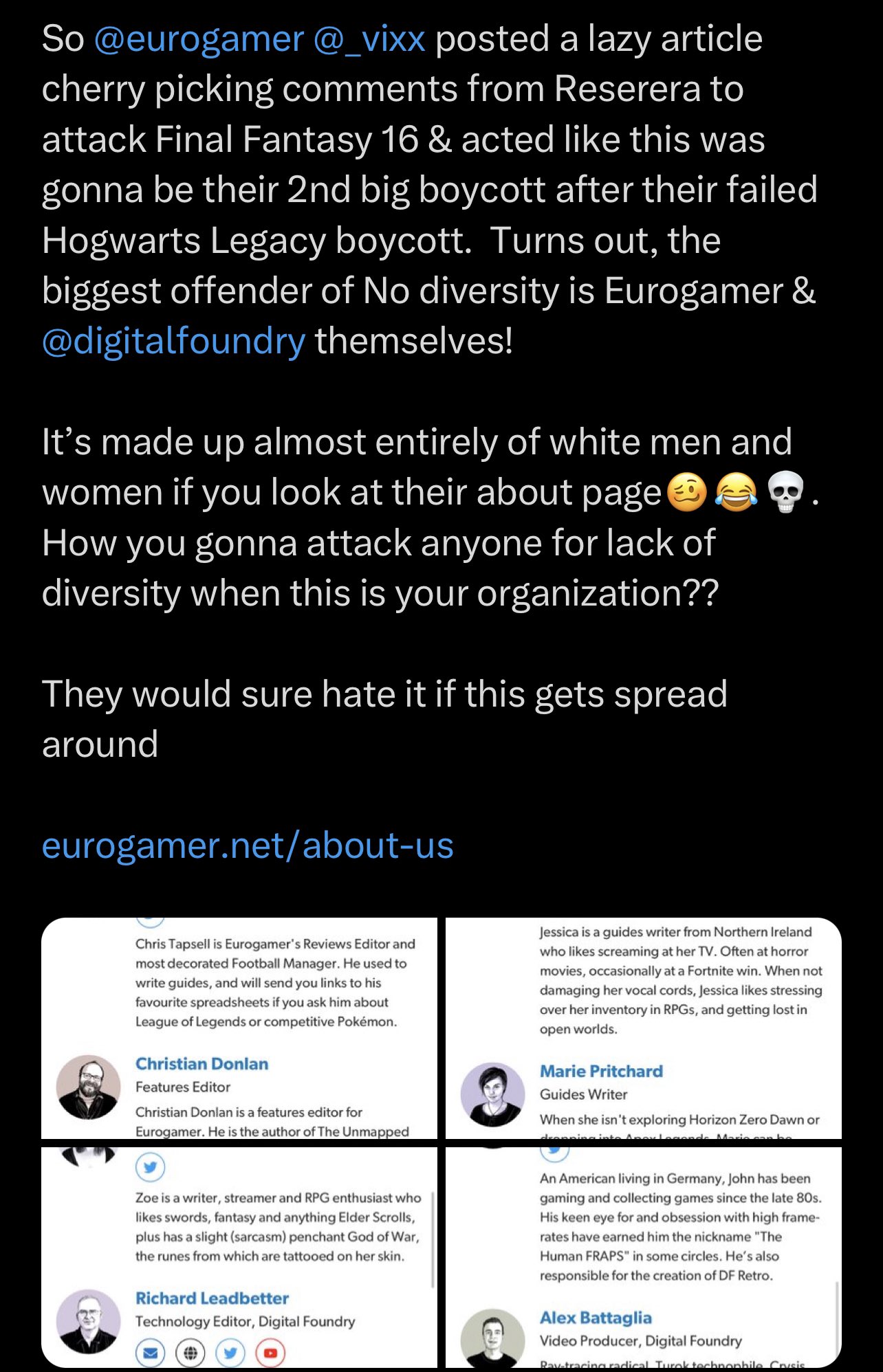 THE RED DRAGON on X: @eurogamer How many points did you deduct for the  diversity issues that you and the game have in common???   / X