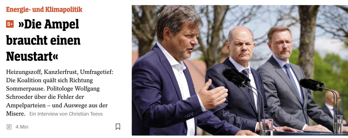 Unser Vorsitzender Wolfgang Schroeder im Interview mit <a href="/derspiegel/">DER SPIEGEL</a>: "Die SPD kann nicht länger so tun, als sei die ökologische Transformation allein ein Projekt der Grünen." 
Was er der Kanzlerpartei und Koalitionspartnern empfiehlt (€): spiegel.de/politik/deutsc… <a href="/ChristianTeevs/">Christian Teevs</a>