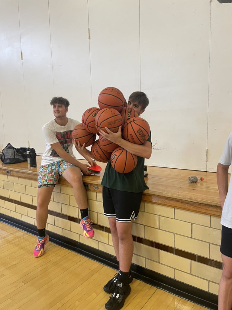 Campers needed to see how many basketballs Noah could hold 🤷🏼‍♂️ #WeAreHavingFun 😂