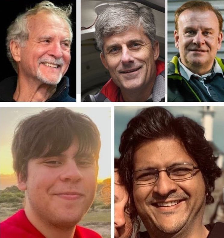 roney_ux's tweet photo. #OceanGate The five people stuck inside the Titanic submarine - 

Paul-Henry Nargeolet, 73
Stockton Rush, 61
Hamish Harding, 58
Shahzada Dawood, 48
Sulaiman Dawood, 19

Pray for a safe return! 

#TitanicRescue #titanicsubmarine #OceanGate #OceanGateExpeditions #submarinemissing https://t.co/5Jw0wp44IV