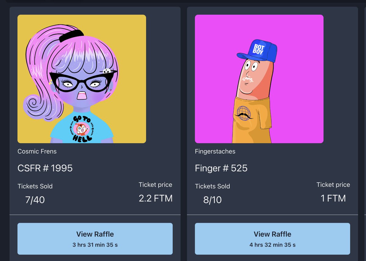 Looking to win a #cosmicfriendnft or a #fingerstatchers?

Well anon, the odds of you winning are looking pretty good right now.

Join the fun at jpegooor.com

<a href="/cosmicfriendnft/">COSMIC FRIEND</a> <a href="/TEENSONACID/">TEENSONACID</a> @ACIDVERSE_NFT