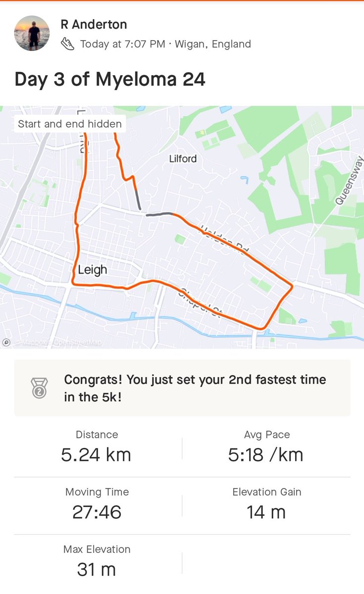 Day 3 Myeloma 24 ✅️
Y7 Parents evening ✅️

Mr Anderton has completed his 3rd 5K run this week for <a href="/MyelomaUK/">Myeloma UK</a> Thank you to all those who have donated and a special thank you to the Y7 parents who wished him good luck on his run during parents evening <a href="/byrchall/">Byrchall High School</a>