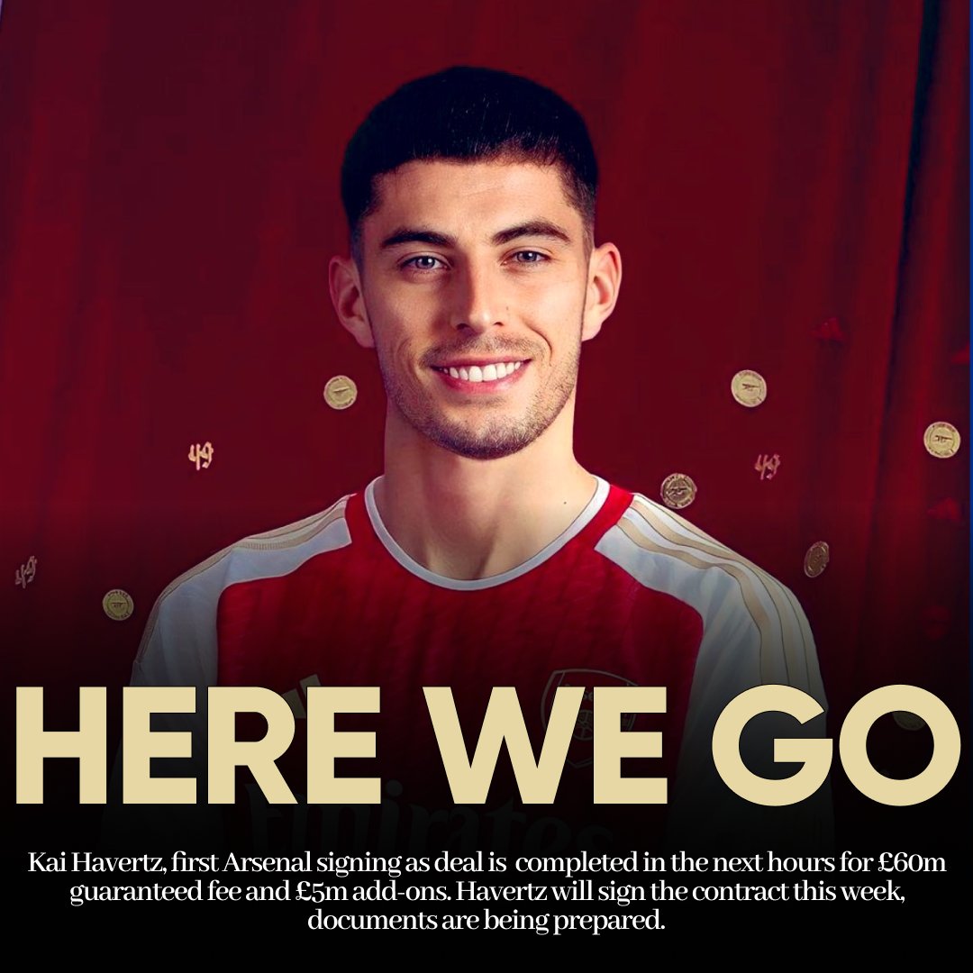 TheCFCTALKPod's tweet photo. 🚨BREAKING🚨

Kai Havertz, first Arsenal signing as deal is completed in the next hours for £60m guaranteed fee and £5m add-ons. Havertz will sign the contract this week, documents are being prepared.

#ChelseaFC | #Havertz | #CFC

Your thoughts?👇 https://t.co/Tol7bFob6L