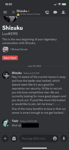 introgutted's tweet photo. Spreading false info and general poaching has always been disliked

I advise Krunker clans Like 28 or Biue to stop spreading false information that @SwayKrunker has disbanded or that we are target of bad reputation. This is totally false as Sway will still be among the top clans. https://t.co/vEHt0EYrJO