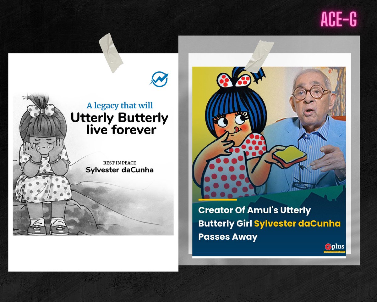 T448 Sad to hear about the passing of Sylvester daCunha. His creative genius brought us the iconic Amul girl, a beloved symbol of wit and social commentary. His legacy will continue to inspire and bring smiles to generations. Rest in peace, daCunha. #SylvesterdaCunha #AmulGirl