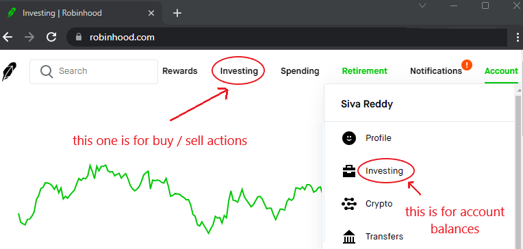 reddysiva's tweet photo. A good example of bad UI @RobinhoodApp is two menu items with the same name doing different functions https://t.co/RX3Wpn44Qx