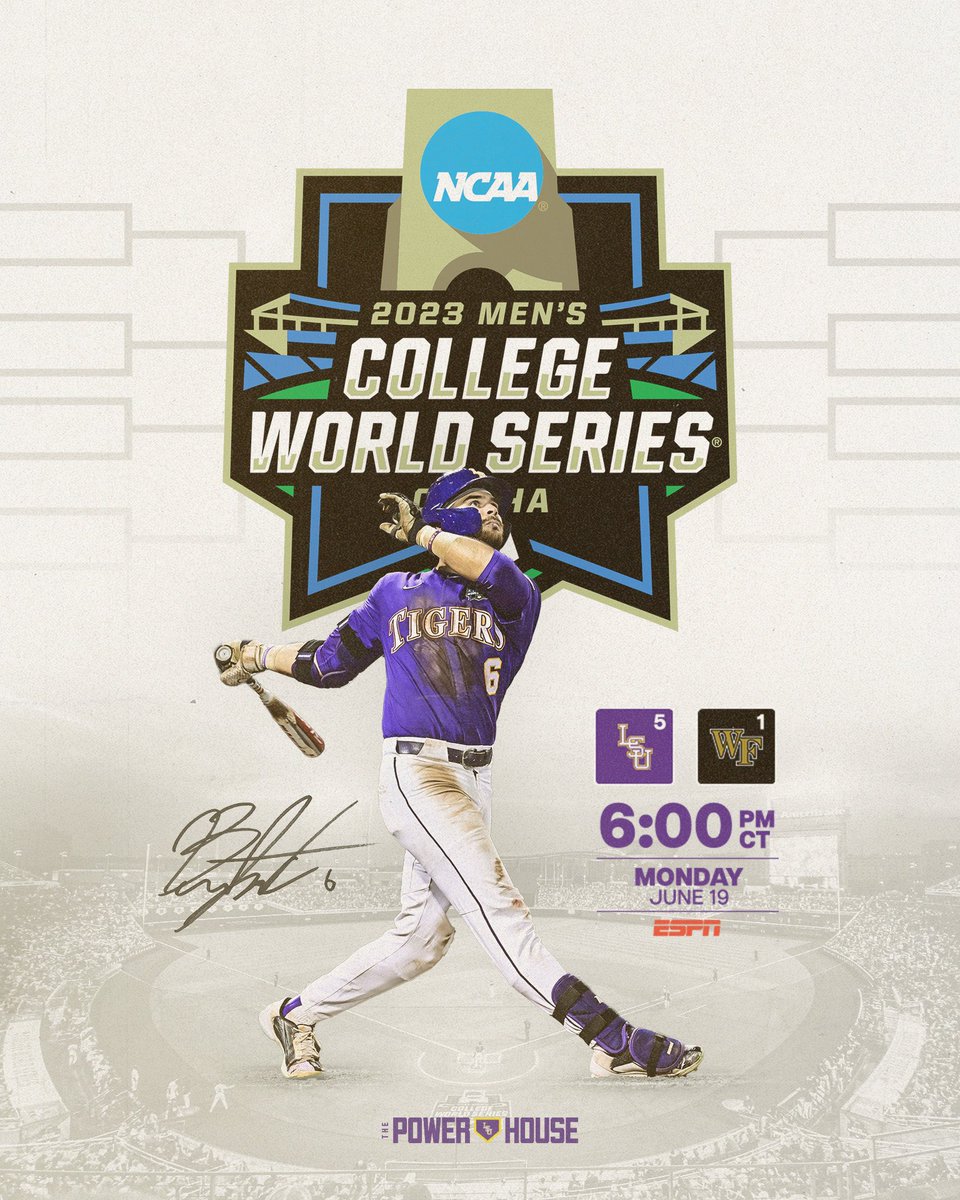 First Semifinal game for LSU!! Let’s go Tigers!! 
#LSU #LSUTigers #LSUBaseball #RoadToOmaha #ThePowerhouse #GaeuxTigers #MCWS