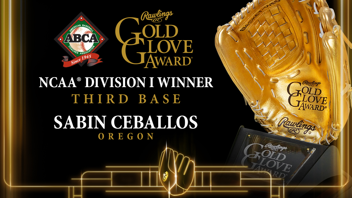 The 2023 Rawlings Division I Gold Glove Award Winner - Third Base: Sabin Ceballos

#RawlingsGoldGloveAwards

@ABCA1945