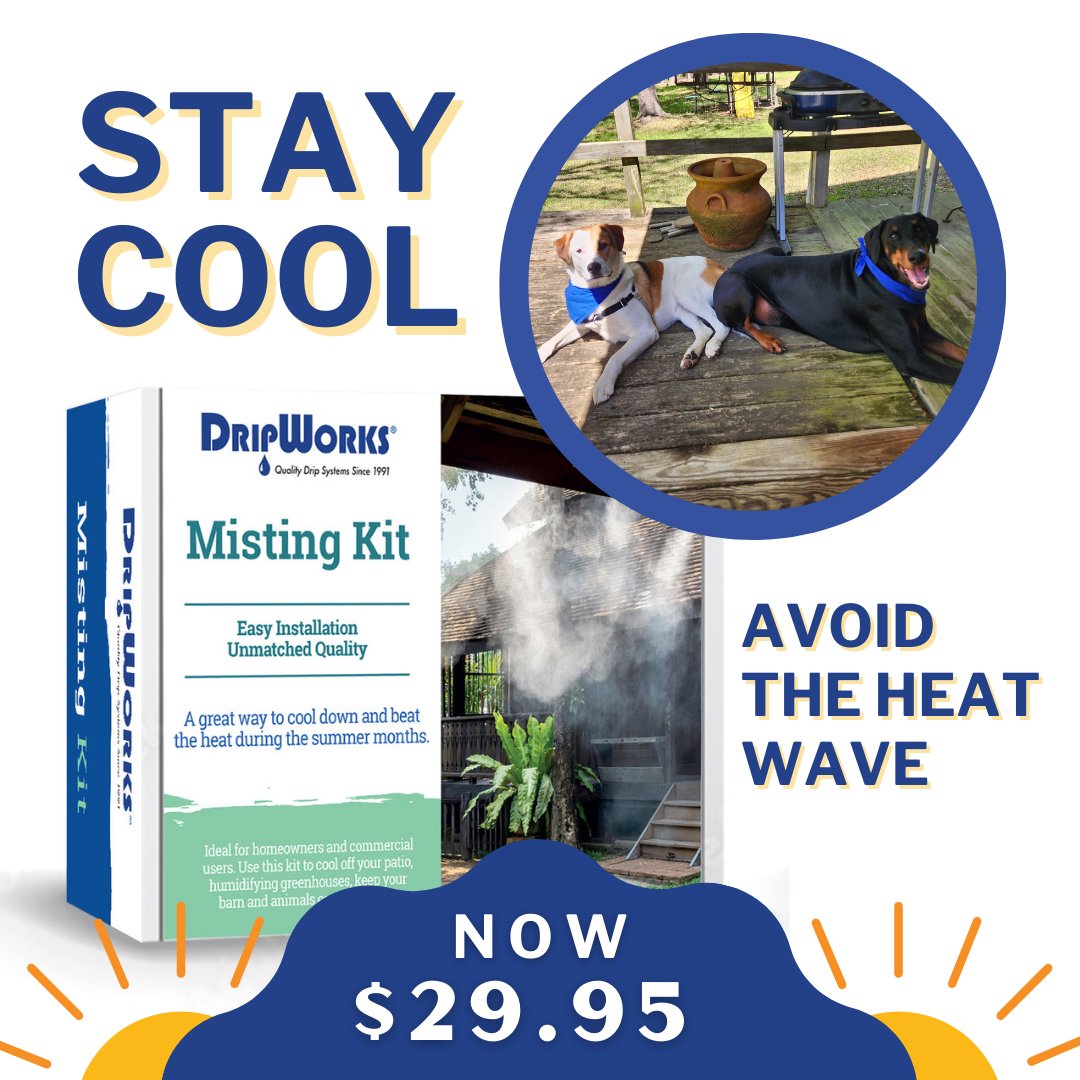 dripworksusa's tweet image. Embrace the ultimate summer cool-down with our Backyard Misting Kit! 💦

Shop Here: dripworks.com/backyard-misti…

#StayCool #MistingKit #Summerheat #DripWorks #Backyardmistingkit #beattheheat