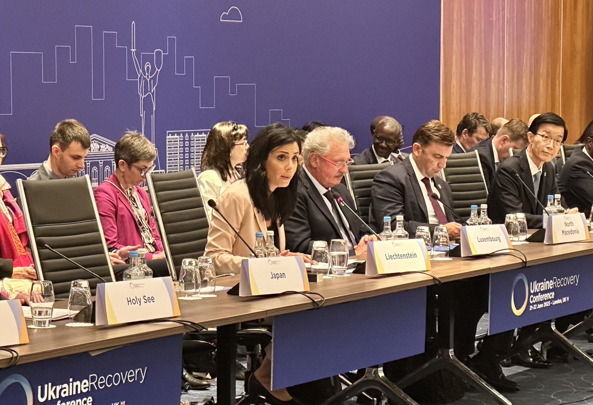 At #URC23, FM @DominiqueHasler emphasised 🇱🇮‘s continued solidarity with 🇺🇦. LI underscores need for #accountability for worst crimes committed, including the #CrimeOfAggression. Russia must provide reparations for the damages caused.