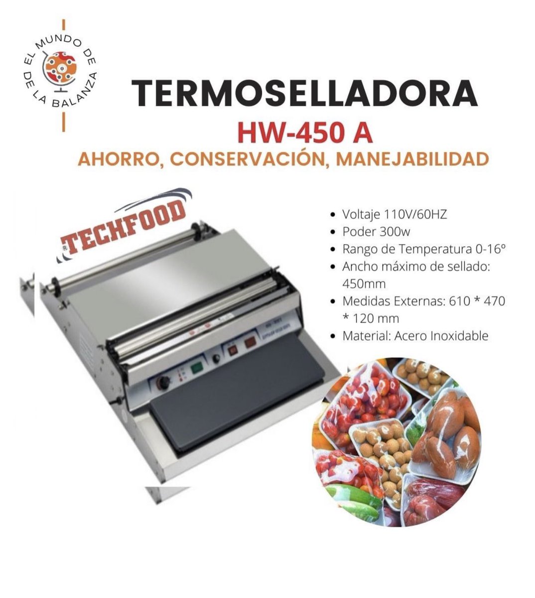 Termoselladora ideal para tu negocio.
› Voltaje 110V/60HZ
• Poder 300w
Rango de Temperatura 0-16°
Ancho máximo de sellado: 450mm
Medidas Externas: 610 * 470 * 120 mm
Material: Acero Inoxidable
📞02124427547
📞E 04125572063.