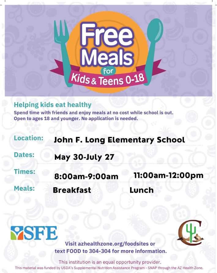 CartwrightSD's tweet photo. We have updated our summer meal locations. The two schools offering FREE summer meals moving forward are @CartwrightCoug and @JFLongSchool. #oneteamunafamilia https://t.co/wDWWCzTPzA