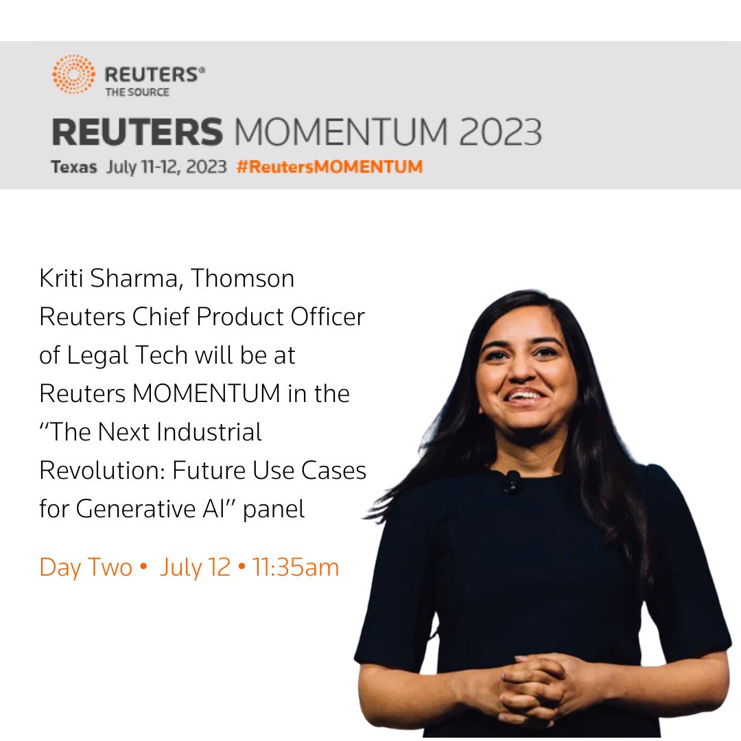 Reuters MOMENTUM has a carefully curated cross-industry speaker faculty of tech, business, and policy leaders who will tackle the big questions shaping the way forward. Register now to attend July 11-12, 2023 in Austin, TX. 1.reutersevents.com/LP=33929#ancho…
