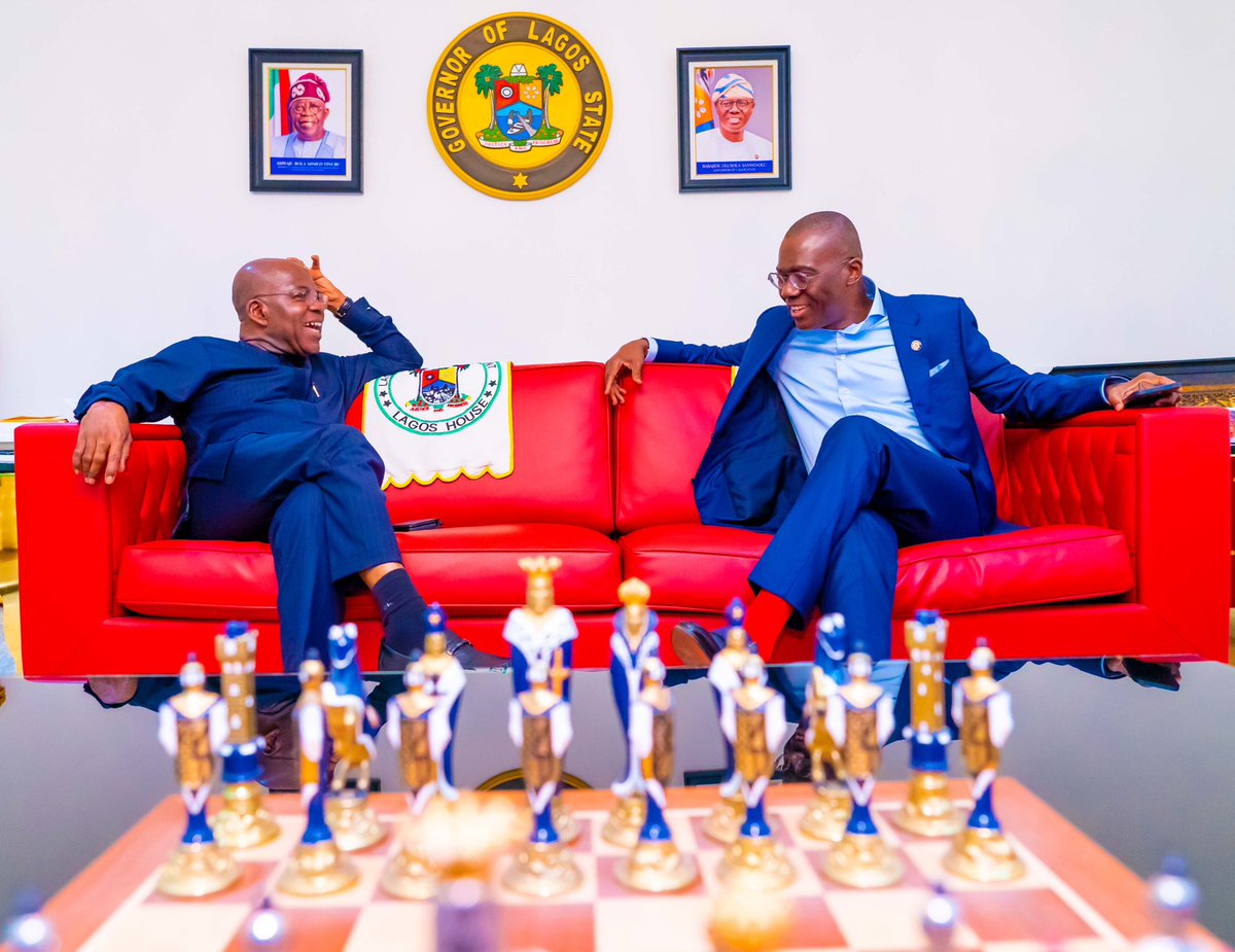 jidesanwoolu's tweet photo. Honored to receive Governor Alex Otti of Abia State at Lagos House, Marina today. 

Productive discussions on strengthening collaboration between Lagos and Abia for shared prosperity and development. 

Together, we'll create a brighter future for our states and the entire nation. https://t.co/iZ8lQAk9ra