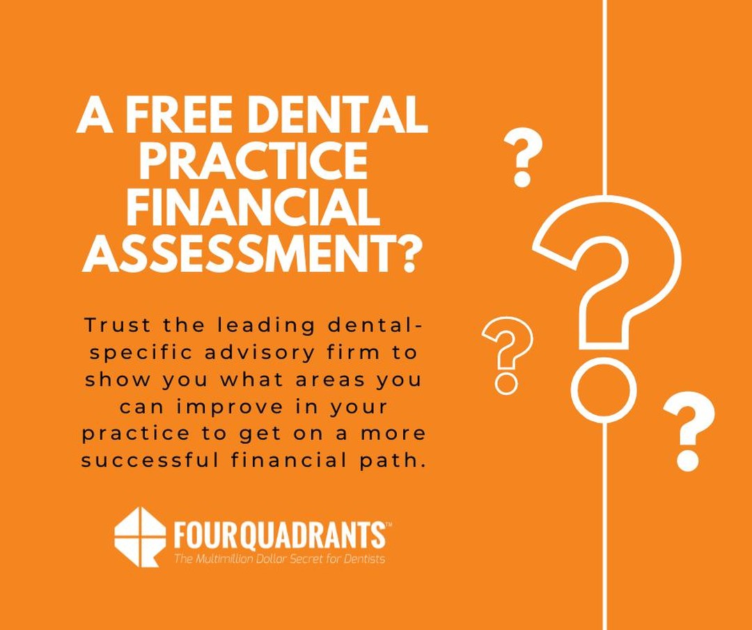 If you could retire from dentistry with millions more, wouldn't it be worth 15 minutes of your time? 
Take advantage of Four Quadrant Advisory's free practice assessment by clicking below:
hubs.ly/Q01Vm9l30
#millionairedentist #retireearly #financialfreedom #dentists
