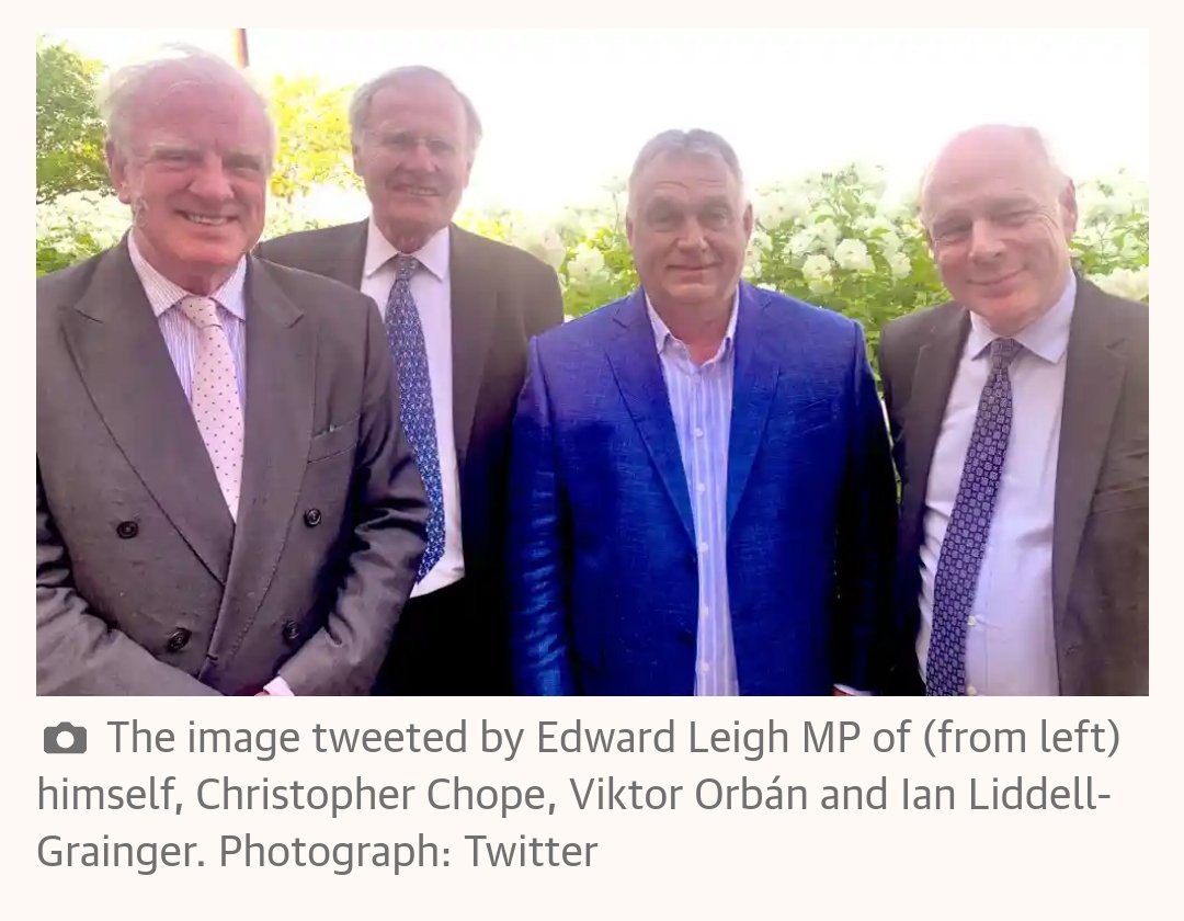 Look at these sad sacks standing beside Hungary’s far-right prime minister, Viktor Orbán, at a gathering of hard-right political parties in Budapest earlier this month. 🤮 #C4News #r4today