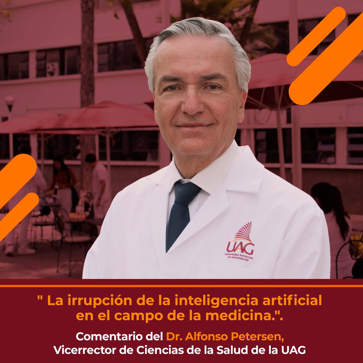 El Dr. Alfonso Petersen Farah, vicerrector de ciencias de la salud de la UAG y exsecretario de salud del estado de Jalisco, nos habla sobre irrupción de la inteligencia artificial en el campo de la medicina.

Escúchalo aquí 👉 bit.ly/3NFTFJ3