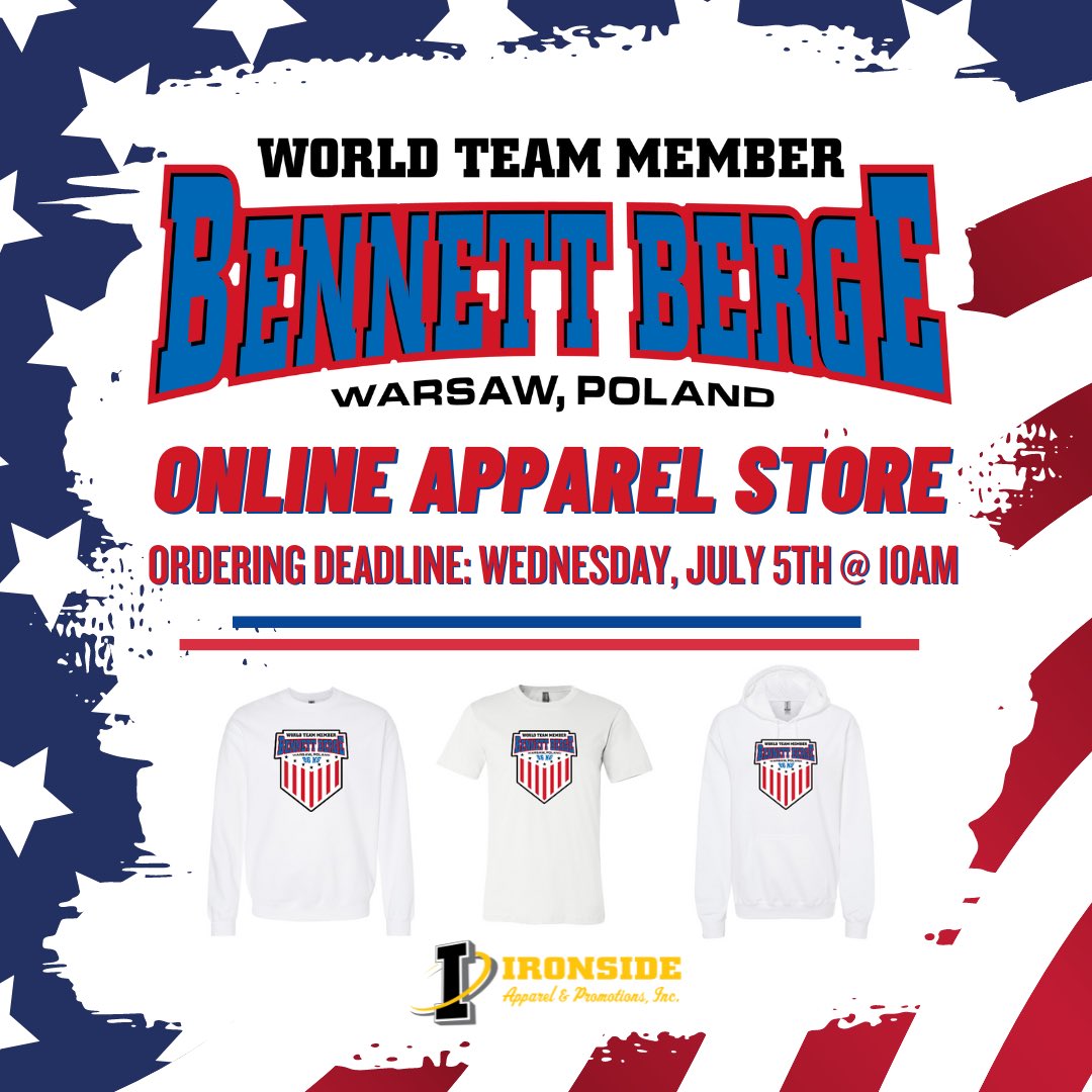 Check out my gear for the World Championships! 
bennett-berge-world-team.itemorder.com/shop/home/