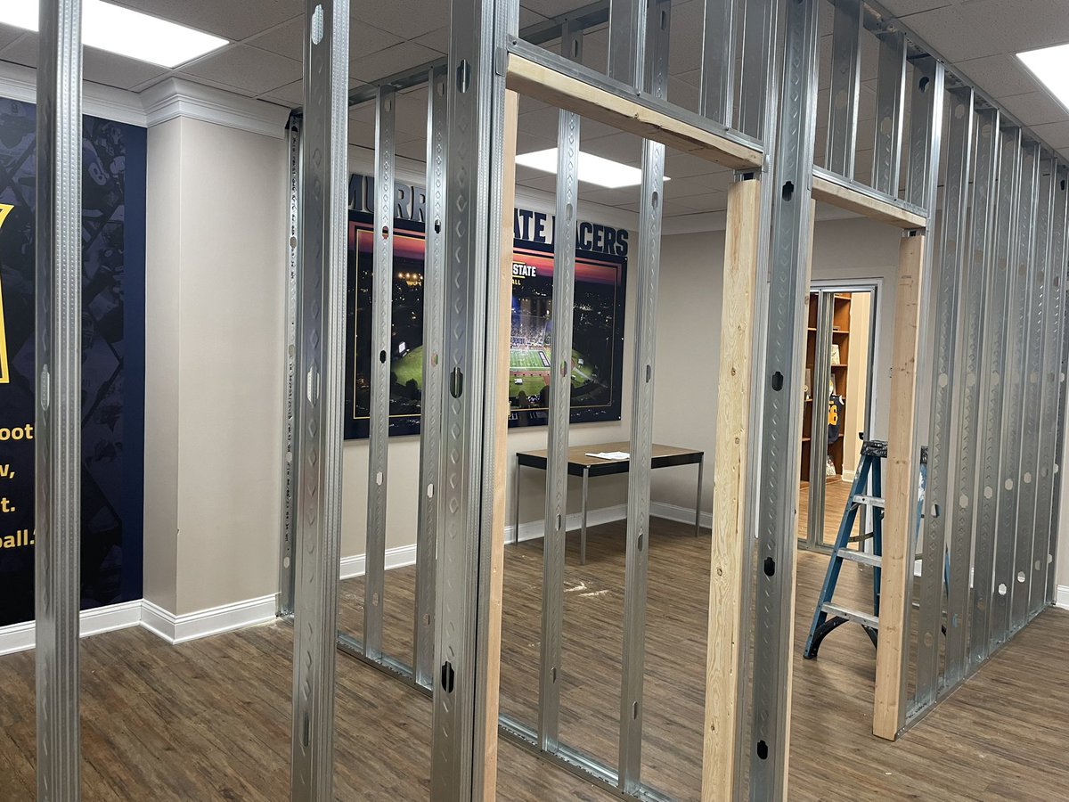 NicoYantko's tweet photo. 📈 Excited to the see the major renovations underway for our @racersfootball team areas! 

👷New Team Room
👷New Office Spaces
👷Renovated Player Lounge 
👷Renovated Showers

Thank you to the incredibly generous @MSURacerClub supporters who helped make it happen!! #GoRacers https://t.co/88bgyoOflj