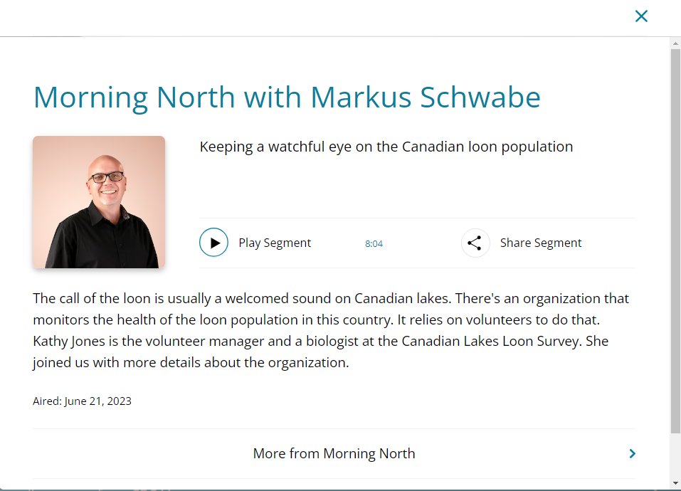 Kathy Jones (she/her) (@volunteer4birds) on Twitter photo Thank you <a href="/cbcmarkus/">Markus Schwabe</a> for inviting me to @morningnorth today. You can hear the interview at cbc.ca/listen/live-ra… #cllssurvey <a href="/CBCSudbury/">CBC Sudbury</a> <a href="/cbcradio/">CBC Radio</a> Thank you <a href="/cbcmarkus/">Markus Schwabe</a> for inviting me to @morningnorth today. You can hear the interview at cbc.ca/listen/live-ra… #cllssurvey <a href="/CBCSudbury/">CBC Sudbury</a> <a href="/cbcradio/">CBC Radio</a>