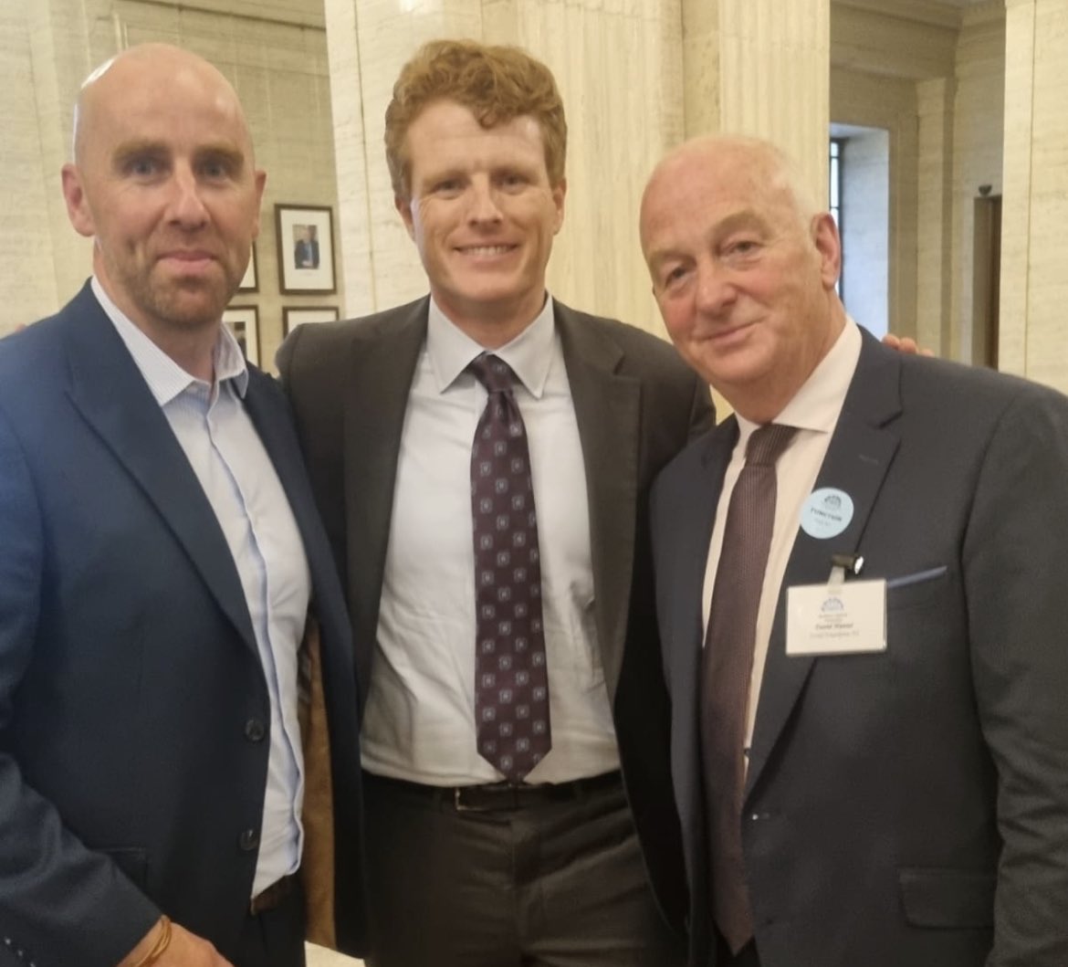 When you get to meet the US Special Envoy Joe Kennedy III to discuss Community Wealth Building and Social Enterprise then home in time to watch Champions Larne FC v The Welders - good day all round 😊