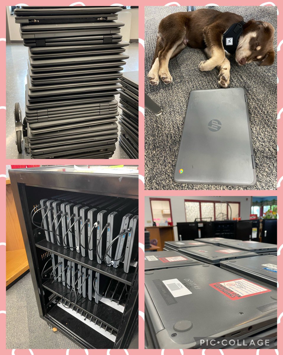MsMarcumBGISD's tweet image. 💪🏻 @T_C_Cherry &amp;amp; @PotterGrayPride Chromebook audit complete! 💻 All cleaned, totally checked, updated, powerwashed, &amp;amp; returned to carts! Despite someone 👀 laying down on the job! 🐶 #TechCrossFit #kydlc #summercrew