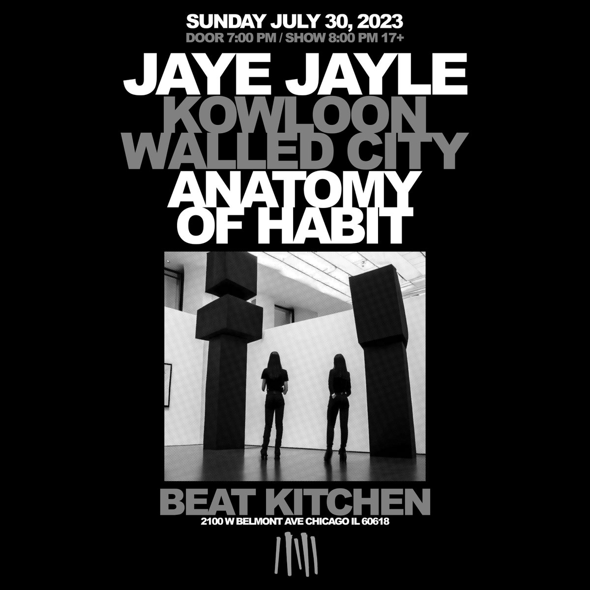 🎛️ JUST ANNOUNCED 🎛️
Kowloon Walled City (<a href="/kowloonwalled/">Kowloon Walled City</a>) &amp; Jaye Jayle (@jayejayle) at Beat Kitchen (<a href="/beatkitchenbar/">Beat Kitchen</a>) on Sun., July 30!
🎟️ Tickets on sale NOW &gt;&gt; bit.ly/44hj6Hq