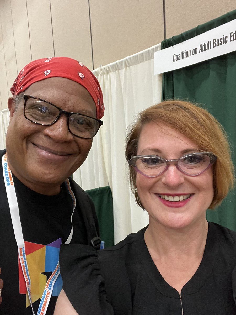 Former <a href="/COABEHQ/">COABE</a> fellow Kevin White from <a href="/LiteracyKC/">Literacy KC</a> stopped by the booth to say “hi”