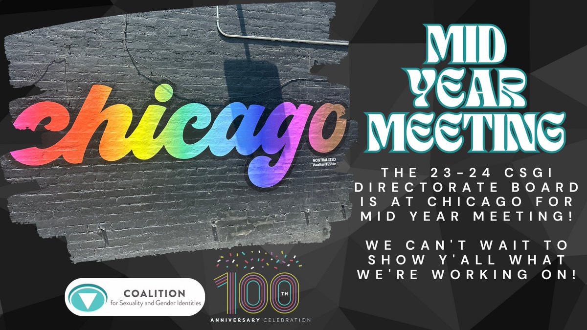 ACPA_CSGI's tweet photo. Happy Pride from CSGI! The 23-24 Directorate Board is in Chicago for our Mid Year Meetings! We are working hard on this year's priorities, our goals, and connecting with you soon!
#CSGI #ACPACSGI #QueerHigherEd #ACPA100 #ACPA24 #BoldlyQueering #BoldlyTransforming https://t.co/ogS1oxfpIL