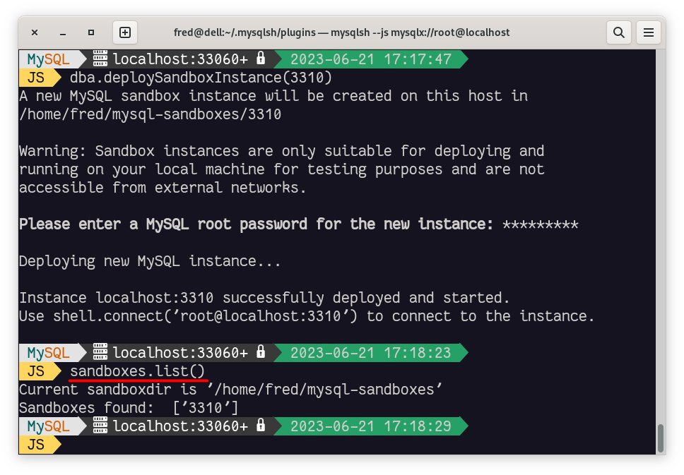 lefred's tweet image. Are you using sandboxes within @MySQL Shell ? Checkout the 𝚜𝚊𝚗𝚍𝚋𝚘𝚡𝚎𝚜 extension #MySQLShell