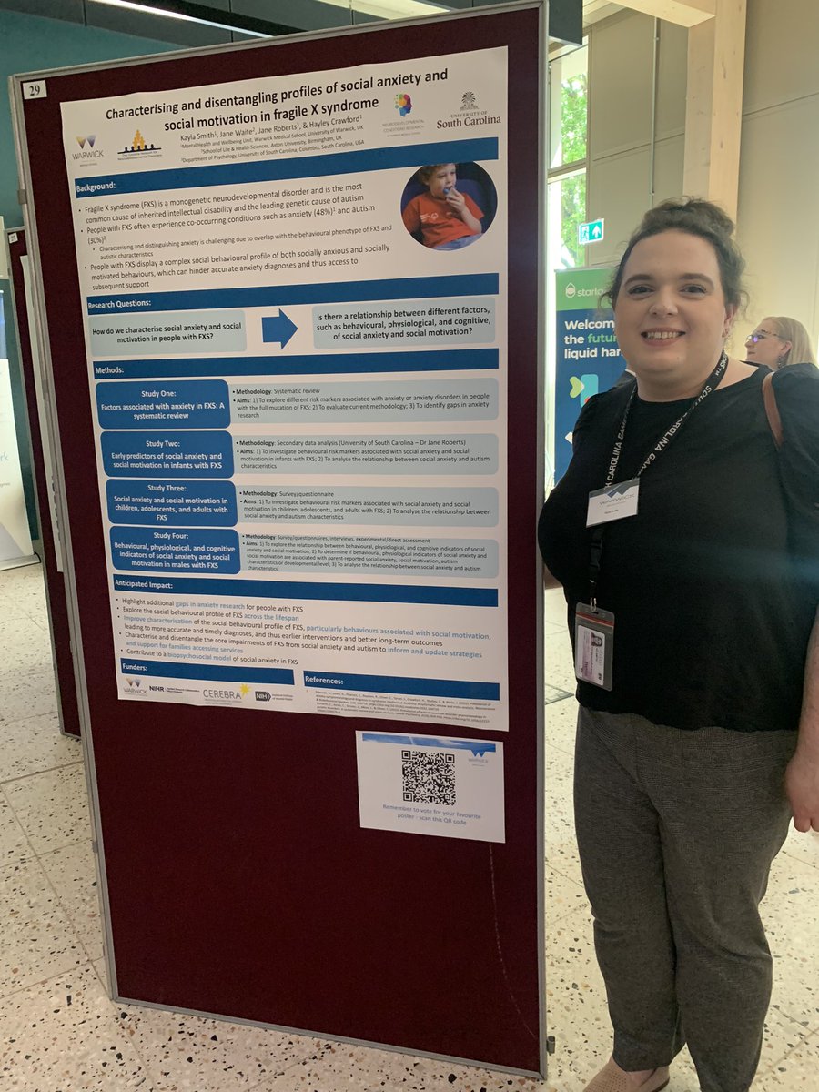 Neurodevelopmental_conditions_research@WMS (@neurores_wms) on Twitter photo Great to see our PhD student <a href="/kayladsmith05/">Kayla Smith</a> presenting her poster today at the #WMSPGR on social anxiety in fragile X today! ☺️ Great to see our PhD student <a href="/kayladsmith05/">Kayla Smith</a> presenting her poster today at the #WMSPGR on social anxiety in fragile X today! ☺️