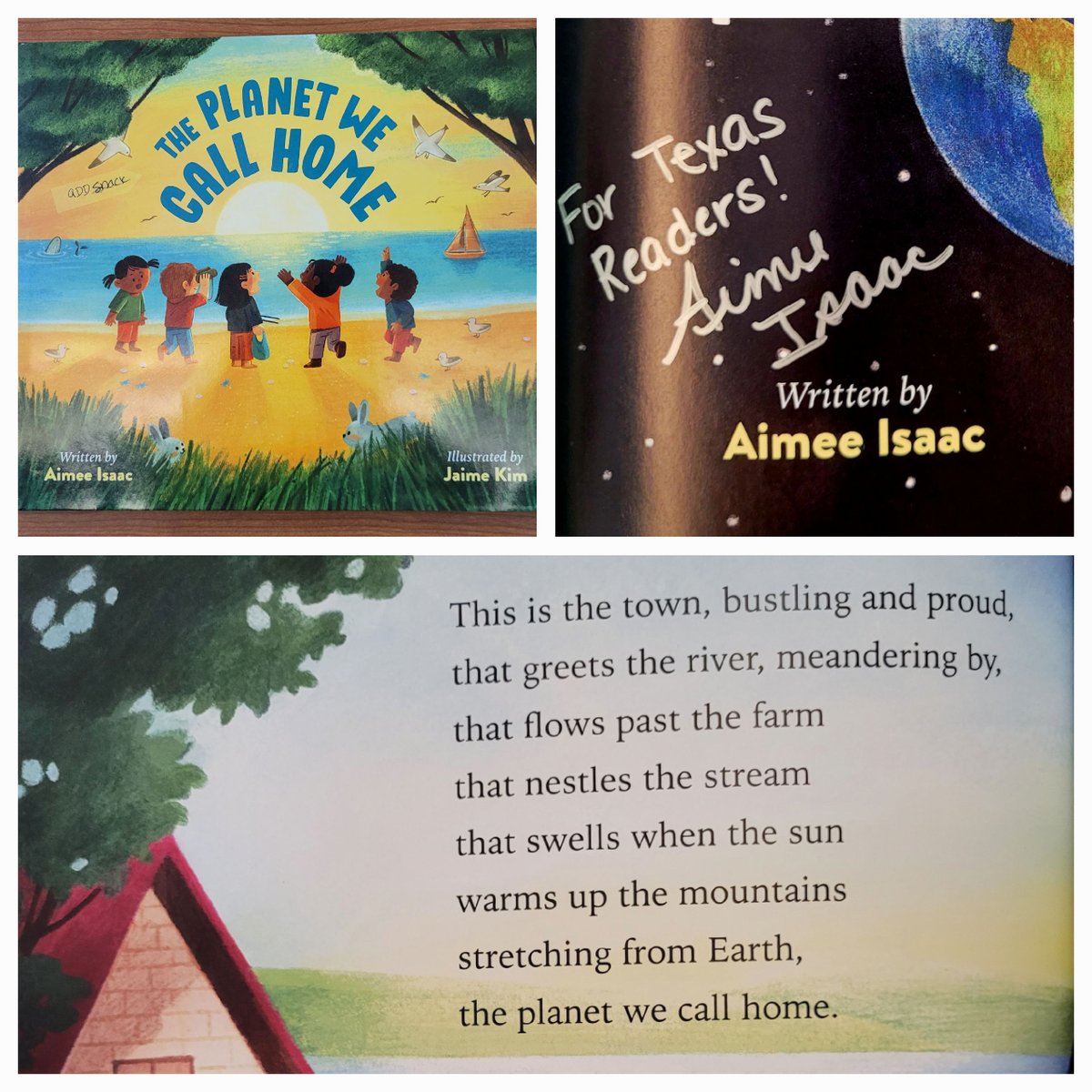 LauraPSalas's tweet photo. THE PLANET WE CALL HOME is a gorgeous #picturebook and a beautiful #mentortext , too. Thanks, @IsaacAimee , for donating a copy to a TX educator! @Region15ESC @GreenPb2023 @jaimekimil #cumulativestory #nonfiction #kidlitSTEM #kidlit https://t.co/wFNp75Qqe9