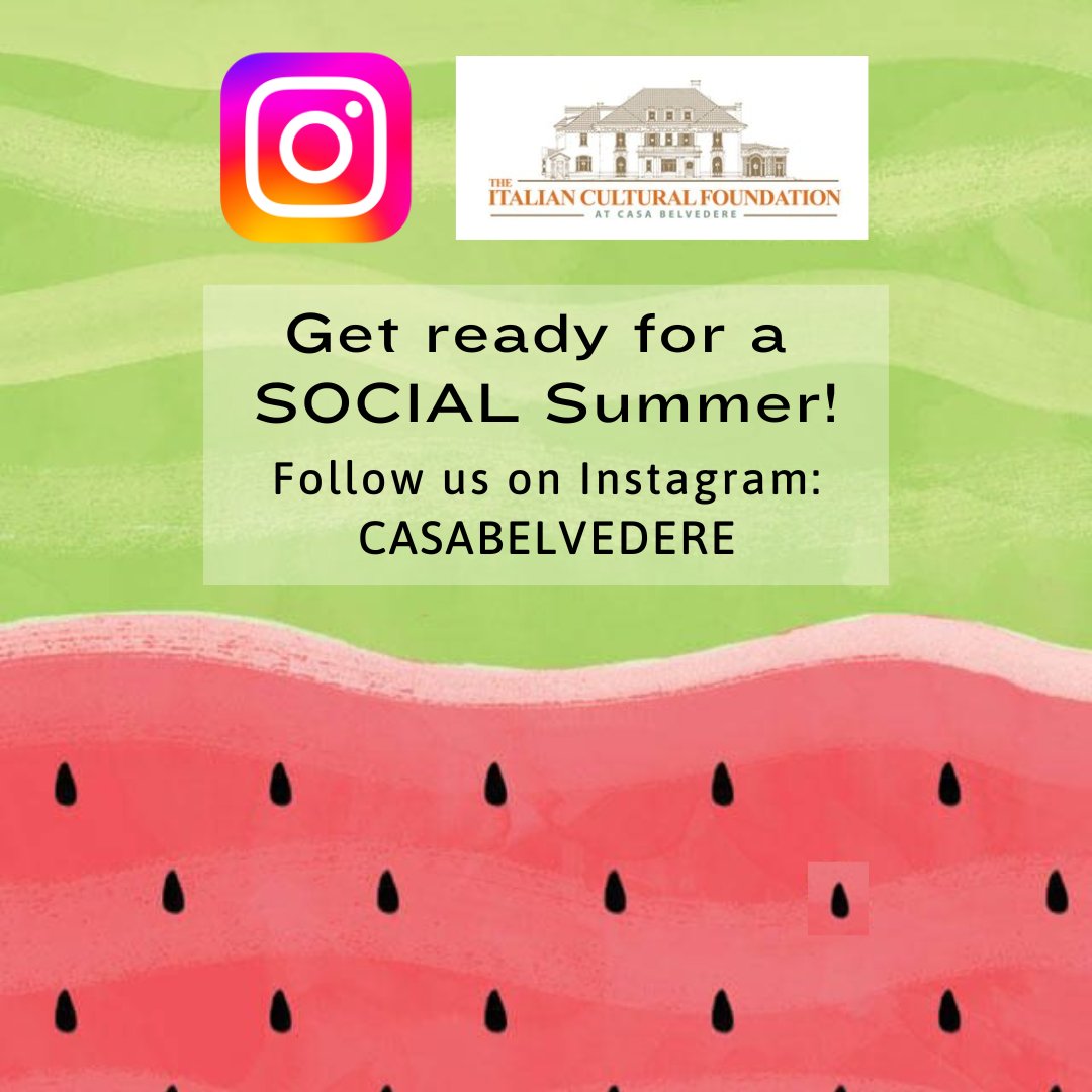 𝐇𝐚𝐩𝐩𝐲 𝐅𝐢𝐫𝐬𝐭 𝐃𝐚𝐲 𝐨𝐟 𝐒𝐮𝐦𝐦𝐞𝐫! Follow us on all four social platforms - Facebook, Instagram, Twitter and YouTube - so you don't miss Casa's summer fun, and share with your friends!
#CasaBelvedere #TheItalianCulturalFoundation #StatenIsland #NYCgo #AllInNYC