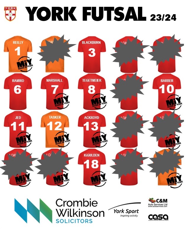 YorkFutsal's tweet photo. 23/24 Season LOADING....
✅20 Players
✅16 Outfield Players
✅4 Goalkeepers
✅12 Players MADE in YORK
✅Passion, Desire, Commitment 🫶
Be part of it, #BeYork
#yorkfutsalmassive https://t.co/Egg2uzJOiJ