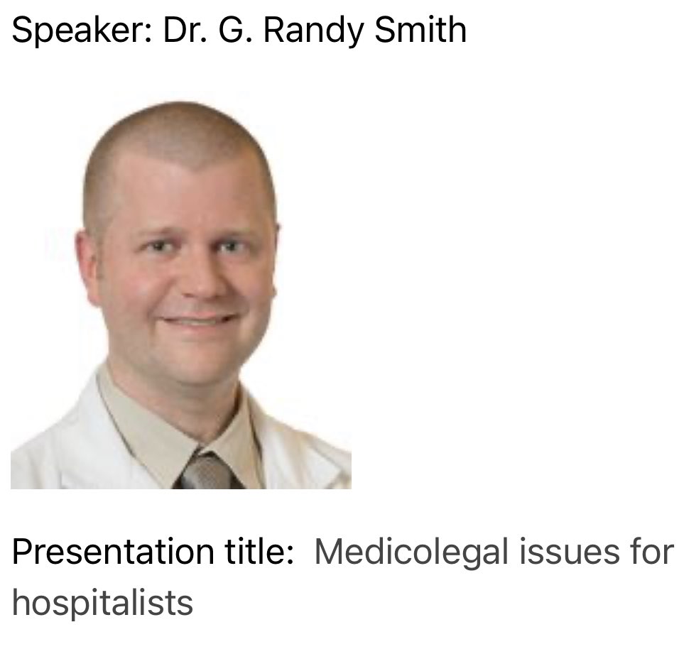 Happy first day of summer! We are excited to kick off our summer #HospitalMedicine Grand Rounds with our former colleague & current @NMHospMed rockstar, Dr. Randy Smith! He will be sharing his expertise on medicolegal issues for hospitalists. We hope to see you there!

#WeAreEHM