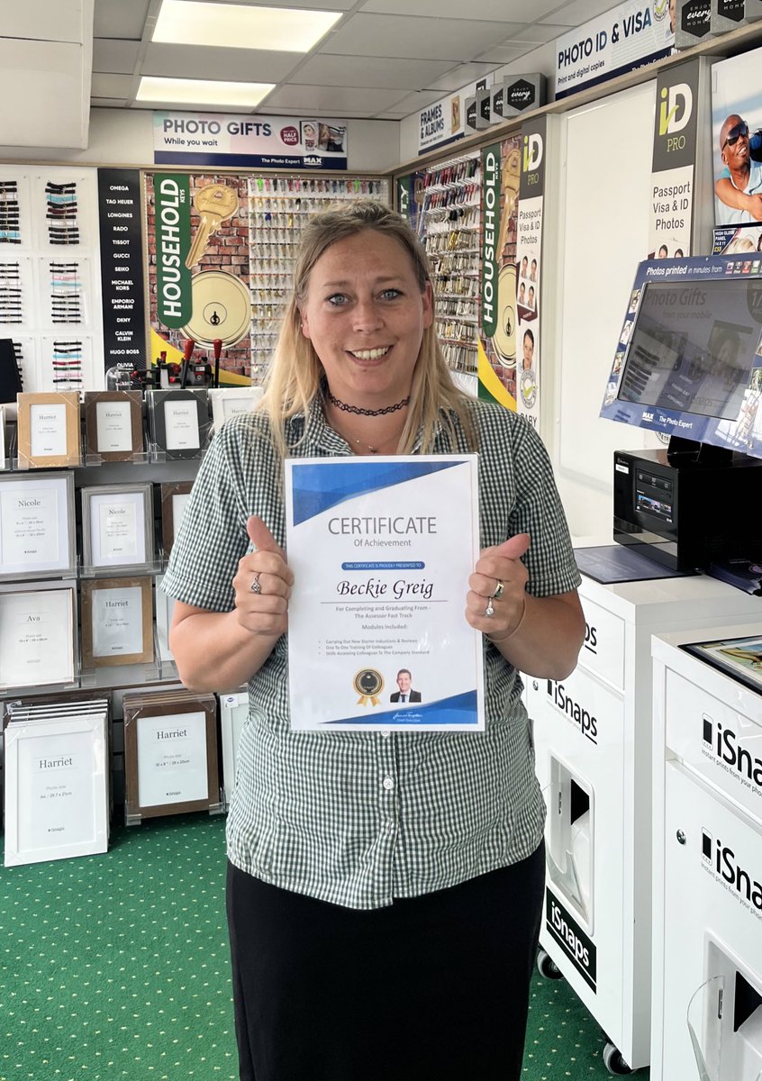 Congratulations to mobile manager Beckie on passing as a Mojo assessor today!  🎉 <a href="/MOJODryCleaners/">MOJO</a> <a href="/TimpsonNews/">Timpson Group News</a>