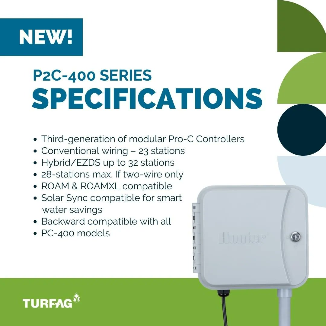 Introducing the NEW P2C-400 Controller Series - The third-generation of modular Pro-C Controllers. 

Now available at all Turf-AG retail stores! 
Visit our website here: turf-ag.co.za

#irrigation #irrigationsystem #irrigationdesign #turfag #landscaping
