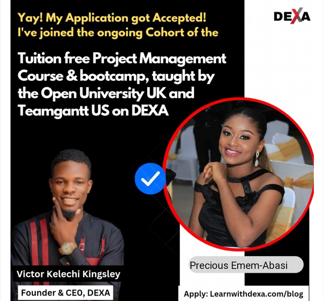 iamEmemPrecious's tweet photo. Bracing myself for a journey of learning & growth as an emerging project manager @Learnwithdexa
#LearnwithDEXA
#becomingaprojectmanager
#projectmanagement https://t.co/CgGHEz1oeU