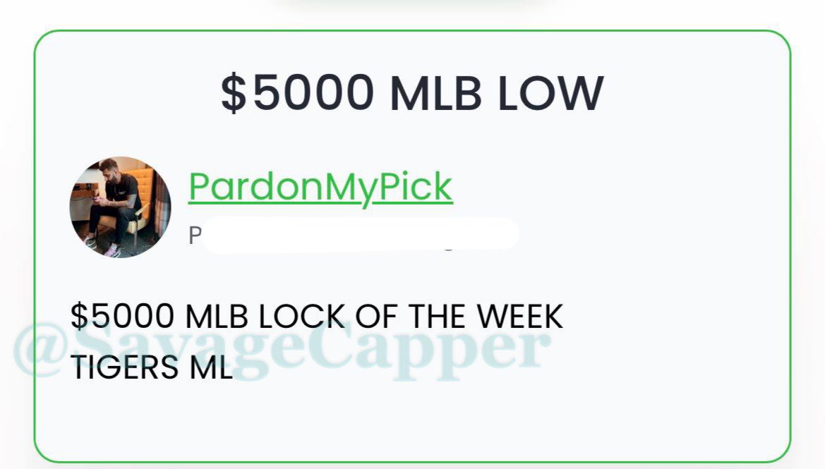 SavageCappers's tweet photo. #PardonMyPick #LockofWeek #maxbet #maxplay #gamblingtwitter #mlb #mlbpicks #freepicks CAPPERS POSTED IN FREE TELEGRAM: SavageCappers 🔮 https://t.co/gKKaRd19PD https://t.co/JytGDYYDRJ