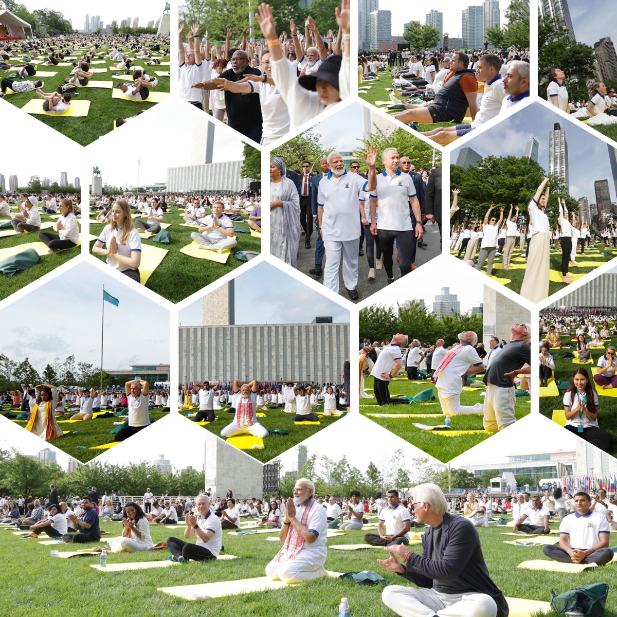 BJP4India's tweet photo. Yoga truly unites the world!

PM Modi popularised Yoga and the world enthusiastically embraced it. Here are some glimpses!

#InternationalYogaDay