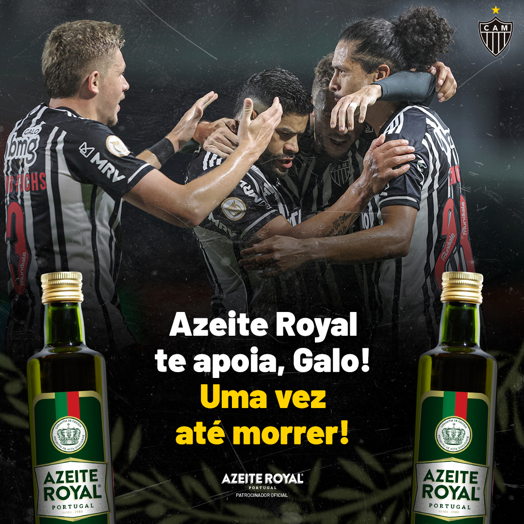 Atletico's tweet photo. Azeite Royal te apoia, Galo! Uma vez até morrer!

#VamosGalão #oGaloAgoraéRoyal #azeiteextravirgem #AzeiteRoyal https://t.co/CgHeaT74LB