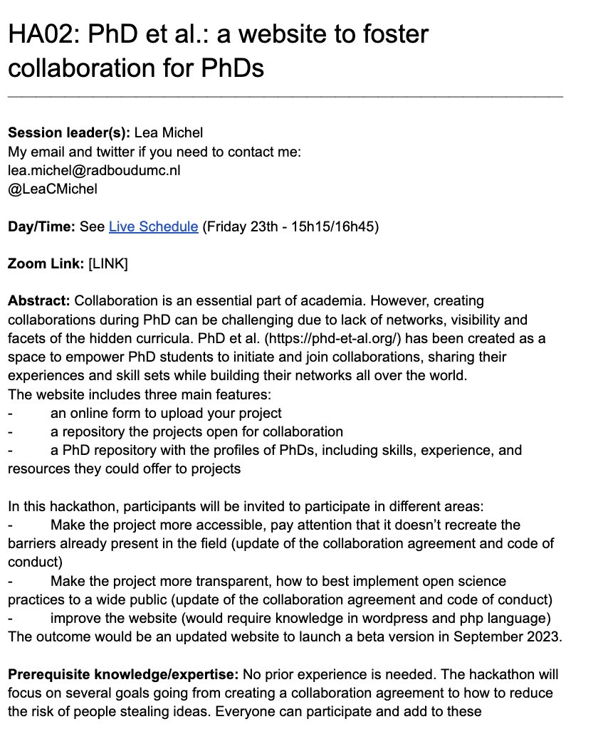 Going to #sips2023 @improvingpsych? Don't miss @LeaCMichel's Friday session on her project 'PhD et al.', a platform by, and for, PhD students to facilitate inter-PhD student collaboration across the globe 📢🚨