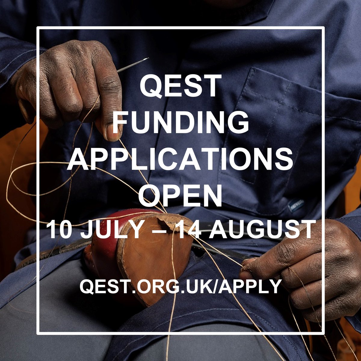 SaddlersCompany's tweet photo. Calling all talented and aspiring makers! @QESTcraft applications opening soon – apply for £18,000 to fund further education & training.
Visit https://t.co/0Bb4E0b5lv for details and apply between 10 July and 14 August 2023
#qest #saddlers https://t.co/CQEK50R8lC