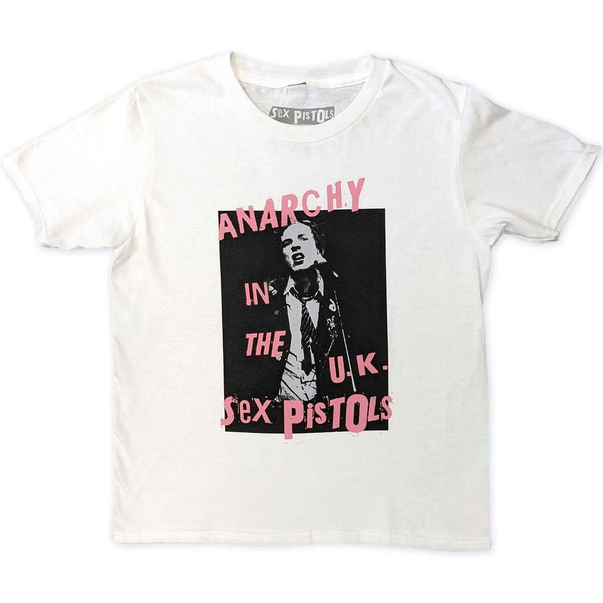 An official licensed The Sex Pistols Kids T-Shirt featuring the 'Anarchy In The UK' design motif, available in white colourway.

#rockoff #sexpistols #official #merchandise #tshirt #licensed #bandmerch #kids